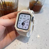 PENC IWATCH適用蘋(píng)果手表apple watch s9/8/7新款一體表帶運動(dòng)iwatch6/5/4非原裝se2男女裝甲創(chuàng  )意表殼專(zhuān)用配件 電子風(fēng)-云霧白【一體表帶】 42/44/45mm表盤(pán)通用 曬單實(shí)拍圖