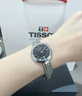 天梭（TISSOT）瑞士手表弗拉明戈系列腕表小美人石英女表送女友情人節日送禮 T094.210.11.051.00黑盤(pán)鋼帶款 曬單實(shí)拍圖