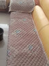 原夢(mèng)城堡雪尼爾皮沙發(fā)墊四季通用防滑歐式皮沙發(fā)坐墊套罩皮沙發(fā)專(zhuān)用坐墊子 繁花-咖啡色 60*60+15裙擺可當坐墊或扶手巾 曬單實(shí)拍圖
