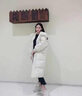 宏資琦棉服女中長(cháng)款2025冬季新款韓版學(xué)生連帽棉衣外套女過(guò)膝加厚棉襖潮 米白色 S 曬單實(shí)拍圖