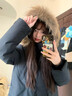 林羽森寬松派克服工裝羽絨棉服女2025冬季新款大毛領中長款加厚棉衣外套 黑色 L 推薦110-130斤 曬單實拍圖