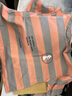 婍妡短袖t恤女士夏季半袖上衣 棉 條紋T恤女2022夏裝新款韓版時(shí)尚短袖短款百搭洋氣休閑上衣 粉灰 2XL 【建議135-150斤】 曬單實(shí)拍圖