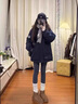 鏡朵羽絨棉服女短款派克服學(xué)生高中初中生女生棉衣冬季外套棉襖 韓版加厚藏青色 均碼（可備注碼數） 曬單實(shí)拍圖