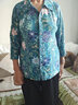 花嵐娜 老年人夏裝女長(cháng)袖襯衫套裝奶奶秋裝上衣開(kāi)衫70-80歲老太太衣服薄 1388 施方領(lǐng) 綠荷葉 3XL 【建議110-125】 曬單實(shí)拍圖