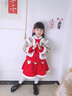 寧悠小孩過年衣服女孩女童拜年服冬款新年衣服兒童中國風童裝加厚唐裝 紅色_加厚加棉 配頭飾和眉心貼 120 曬單實拍圖