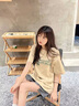 迪伽達短袖t恤男春季新款美式復古設計感小眾潮牌印花oversize五分袖 JXFS-A1004杏色 XL 曬單實(shí)拍圖