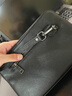KINSTRDZ真皮手拿包男新款男士手包軟牛皮女神節手抓包韓版時(shí)尚信封包 黑色 曬單實(shí)拍圖
