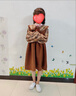 純貝兔（CHUNBEITU）童裝女童連衣裙兒童裙子春秋新款學(xué)生班服中大童時(shí)尚格子公主裙潮 格子翻領(lǐng)連衣裙 棕色春秋 140 建議身高135cm左右 曬單實(shí)拍圖