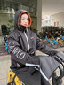 加仕高電動(dòng)車(chē)擋風(fēng)被防雨擋風(fēng)衣冬季保暖連體加絨加厚保暖連體防水護膝 XL(含帽子+把套)適合160-170cm 曬單實(shí)拍圖
