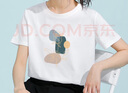 米子旗短袖T恤女2025新款夏純棉寬松印花半袖體恤白色上衣打底衫 5275胸前大 白色 M 100-110斤 曬單實(shí)拍圖