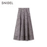 SNIDEL春夏甜美優(yōu)雅高腰褶皺提花傘裙半身裙SWFS241179 黑色 M (1) 曬單實(shí)拍圖