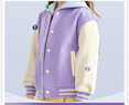 史努比（SNOOPY）童裝兒童外套男女童學(xué)院風(fēng)棒球服夾克 紫色/2個(gè)蝴蝶結努比 130 曬單實(shí)拍圖