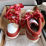 耐克（NIKE）婚鞋女鞋Dunk紅色男女a(chǎn)j婚鞋新中式婚禮喜慶新婚禮物休閑運動(dòng)板鞋 秀禾AJ婚鞋+配飾 【暗紅】 38.5 尺碼偏小 曬單實(shí)拍圖