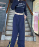 簡興恒美式vibe三條杠褲子男秋冬季款復(fù)古重磅闊腿直筒寬松休閑衛(wèi)長褲子 藏青色 XL 120-140斤 曬單實(shí)拍圖