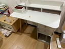 佳愛(ài)禾電腦臺式桌帶書(shū)架簡(jiǎn)易書(shū)桌家用學(xué)生寫(xiě)字臺簡(jiǎn)約租房臥室筆記本桌子 暖白色100cm四抽 不帶椅子 曬單實(shí)拍圖