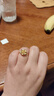 寶慶銀樓黃金戒指999足金花朵金戒指女送女友媽媽節日求婚戒指生日禮物 16圈口-約1.1g 曬單實(shí)拍圖