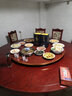 粵順飯菜保溫板雙火鍋爐智能遙控自動手動旋轉(zhuǎn)熱菜板暖菜板暖菜寶恒溫加熱板1.2米全獨立控制2個火鍋 酒紅（直徑120CM）火鍋10+2D（帶遙控電動） 曬單實拍圖