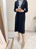 玖姿·安娜蔻優(yōu)雅日常氣質(zhì)含羊毛拼接假兩件織連衣裙女2024冬款 深灰 S 曬單實拍圖