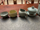 象運(yùn)福天青色汝窯茶壺西施壺開片可養(yǎng)金絲鐵線陶瓷茶器功夫茶具泡茶壺 汝窯四方杯 70ml 曬單實(shí)拍圖