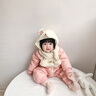 幼歌（YOUGE） 嬰幼兒百搭圍巾冬季俏皮萌趣毛球寶寶針織毛線(xiàn)圍脖 米杏 均碼 曬單實(shí)拍圖