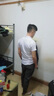 帝創(chuàng)者短袖襯衫男純色夏季休閑青年商務修身潮流薄款襯衣服男裝上衣 黑色+深藍 （2件襯衫） XXL（體重145斤左右） 曬單實拍圖