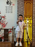 小熊精靈（xiaoxiongjingling）童裝男童小西裝兒童禮服夏季主持人短袖花童西服套裝外套正裝鋼琴 白色4件套(外套+褲子+襯衫+領(lǐng)結) 120碼(建議高110左右) 曬單實(shí)拍圖