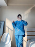 朵朵·可可冬季睡衣女新款加厚夾棉原創(chuàng  )印花長(cháng)袖長(cháng)褲家居服套裝 灰藍  M (160) 曬單實(shí)拍圖