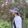 歌希尼爾防曬帽男遮陽(yáng)帽男士帽子大檐夏季漁夫帽戶外騎行登山釣魚太陽(yáng)帽女 深灰色 58cm帽圍適合55-60頭圍 曬單實(shí)拍圖