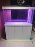 森森（SUNSUN）2024年新品森森魚(yú)缸客廳大型玻璃水族箱招財家用底濾免換水魚(yú)缸 珍珠白 平蓋款長(cháng)119*寬35*缸高72/柜高80cm 曬單實(shí)拍圖