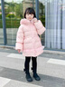 G.DUCKKIDS童裝女童羽絨服中長(zhǎng)款加厚保暖兒童外套白鴨絨冬裝連帽小女孩衣服 杏色 120 （建議身高110cm  6-7歲）c 曬單實(shí)拍圖