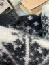 科蒙.博卡秋冬黑白撞色雪花紋高領(lǐng)羊絨衫女偏厚套頭毛衣針織衫 黑白拼色 100/M 曬單實拍圖