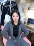 恩若凡外套毛衣女中長款帶帽連帽秋冬過膝開衫針織寬松加厚氣質(zhì)慵懶大衣 灰色 XL 建議120-130斤 曬單實拍圖