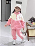 咭卡咭為女童秋冬套裝加絨2025冬季新款4-6歲洋氣小女孩衣服兒童兩件套1-3 粉色 120 碼建議5-6歲(身高115左右） 曬單實(shí)拍圖
