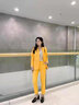普麗丹歌（Predego）長(cháng)袖小西裝女新款職業(yè)裝套裝韓版氣質(zhì)女士正裝職場(chǎng)工作服商務(wù)裝 黃色（西裝+長(cháng)褲） M（90-100斤） 曬單實(shí)拍圖