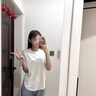 涵依婷天絲寬松短袖t恤不規則上衣女冰絲半袖側開(kāi)叉下擺中長(cháng)款圓領(lǐng)體恤 白色 M 曬單實(shí)拍圖