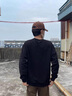 羅蒙衛衣男春秋季潮牌復古拼接款寬松大碼重磅圓領(lǐng)外套休閑運動(dòng)上衣 385黑色 XL 曬單實(shí)拍圖
