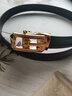 CONCISE KITE【真皮】頭層牛皮腰帶皮帶女士搭配西裝牛仔褲連衣裙裝飾輕奢品牌 黑色 110cm （帶寬2.4cm  可裁剪） 曬單實(shí)拍圖