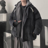 AEMAPE【三件套】假兩件棉衣服男潮牌ins棉服冬季加厚棉襖韓版潮流套裝 三件套黑色棉衣+高領(lǐng)毛衣+黑色褲 XL （建議125-140斤） 曬單實(shí)拍圖