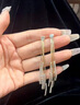 【芠拉】款氣質(zhì)時尚流蘇水鉆長耳環(huán)925銀針超閃顯瘦網(wǎng)紅夸張質(zhì)感耳飾 長款流蘇金色A02-304 曬單實拍圖