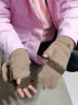 斯恩摩手套男童冬天学生保暖半指翻盖写字中大童韩版女孩儿童防寒五指潮 XMD【10-16岁】咖啡 实拍图