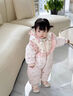 班喜迪嬰兒羽絨服連體衣冬裝嬰幼兒衣服公主女寶寶白鴨絨連帽外出服冬季 粉色 80 曬單實拍圖