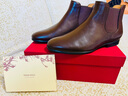 THOM WILLS切爾西男靴冬季商務(wù)靴子男士手工英倫短靴真皮馬丁靴皮鞋男 深咖色E342-H2 43 /8.5碼 曬單實(shí)拍圖