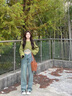 妍莉芬 休閑褲女裝套裝2025年春裝女裝穿搭衣服一整套休閑時(shí)尚牛仔褲子 毛衣+吊帶+牛仔褲 三件裝 M 曬單實(shí)拍圖