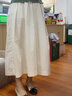 旅途原品（ltyp）白色百褶裙半身裙女中長(cháng)款百褶優(yōu)雅大擺裙百搭休閑A裙春 米白色 - 現貨 L 曬單實(shí)拍圖