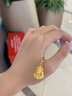 中國黃金（CHINA GOLD）黃金吊墜足金本命佛吊墜八大守護神項鏈?zhǔn)て呦η槿斯?jié)生日禮物 龍、蛇-普賢菩薩吊墜 約1.9g【贈銀鏈】 曬單實拍圖