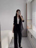 LISCN西裝套裝正裝女春秋高端氣質(zhì)教師面試休閑西服職場通勤穿搭小個子 黑色套裝 L 曬單實拍圖