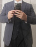 威可多（VICUTU）【小藍西二代】男士西裝商務(wù)正裝禮服外套新郎伴郎結婚西服 西服185C或西褲102 均碼 晨霧藍上衣（2代） (尺碼以上面為準) 曬單實(shí)拍圖