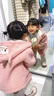 幼歌（YOUGE）嬰幼兒立體小羊連帽加絨外套親膚舒適毛絨拼接褲腳子潮 粉紫色外套 90 cm 曬單實(shí)拍圖