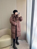 棉致長(cháng)款羽絨棉服女冬季2024新款韓版加厚大被子服寬松連帽保暖外套 優(yōu)雅黑## S 85-115斤 曬單實(shí)拍圖