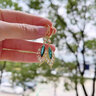 KASIYU2024新款潮閃耀氣質綠色葉子耳環(huán)氣質女百搭耳扣夏季高級時尚耳墜 綠色樹葉 曬單實拍圖